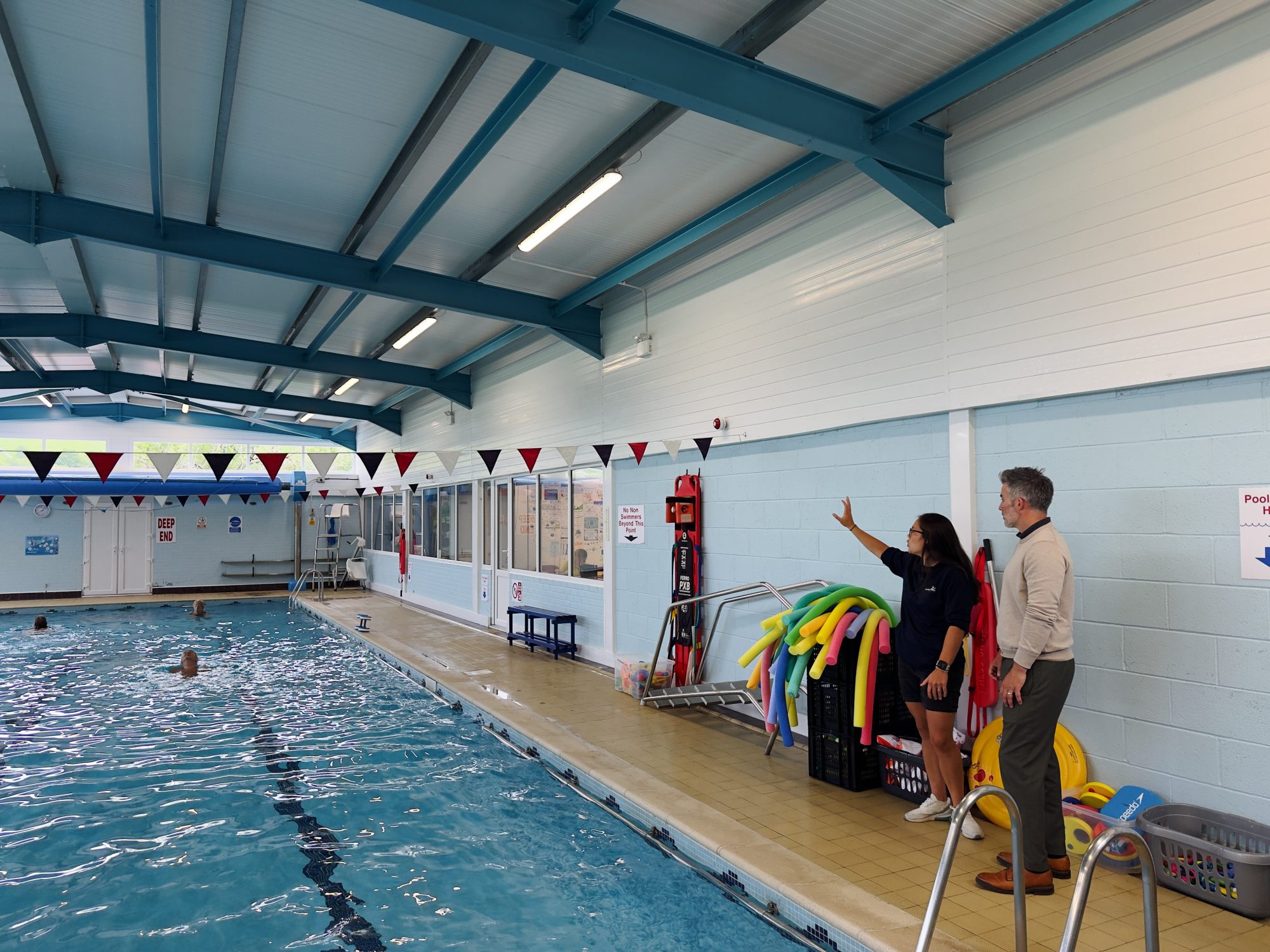 an inside swimming pool